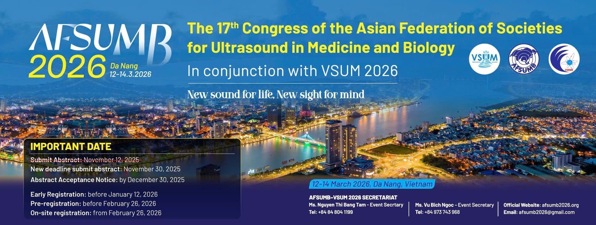 Hội nghị siêu âm Châu Á lần thứ 17 (AFSUMB 2026) kết hợp Hội nghị siêu âm toàn quốc lần thứ 8