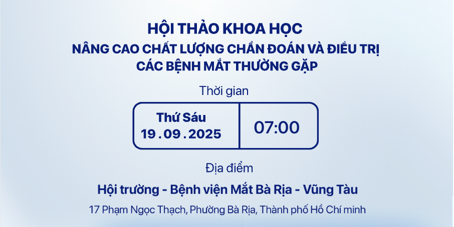 Bệnh viện Mắt Bà Rịa – Vũng Tàu tổ chức lễ kỷ niệm 20 năm thành lập với chương trình sinh hoạt khoa học đặc biệt