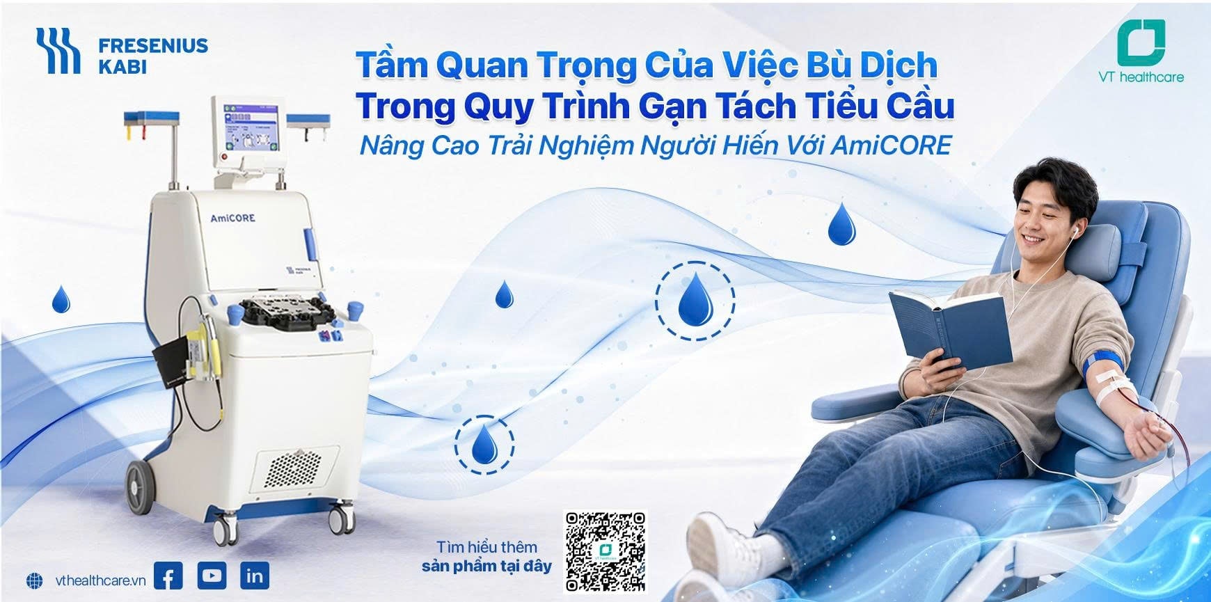 Bù dịch trong quy trình gạn tách tiểu cầu: Nâng cao trải nghiệm người hiến với AmiCORE