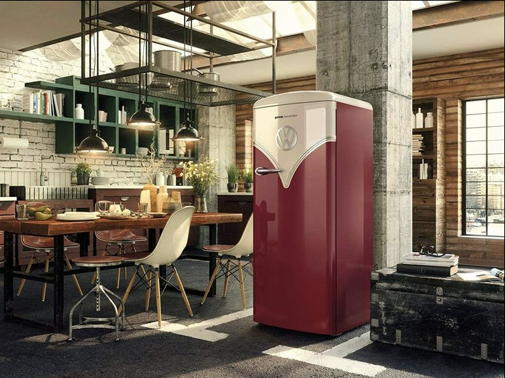 Tủ lạnh Gorenje Retro OBRB153R trong không gian bếp