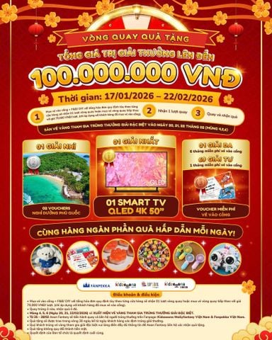 VÒNG QUAY QUÀ TẶNG TẾT – LỘC XUÂN NGẬP TRÀN TẠI KIDZOOONA