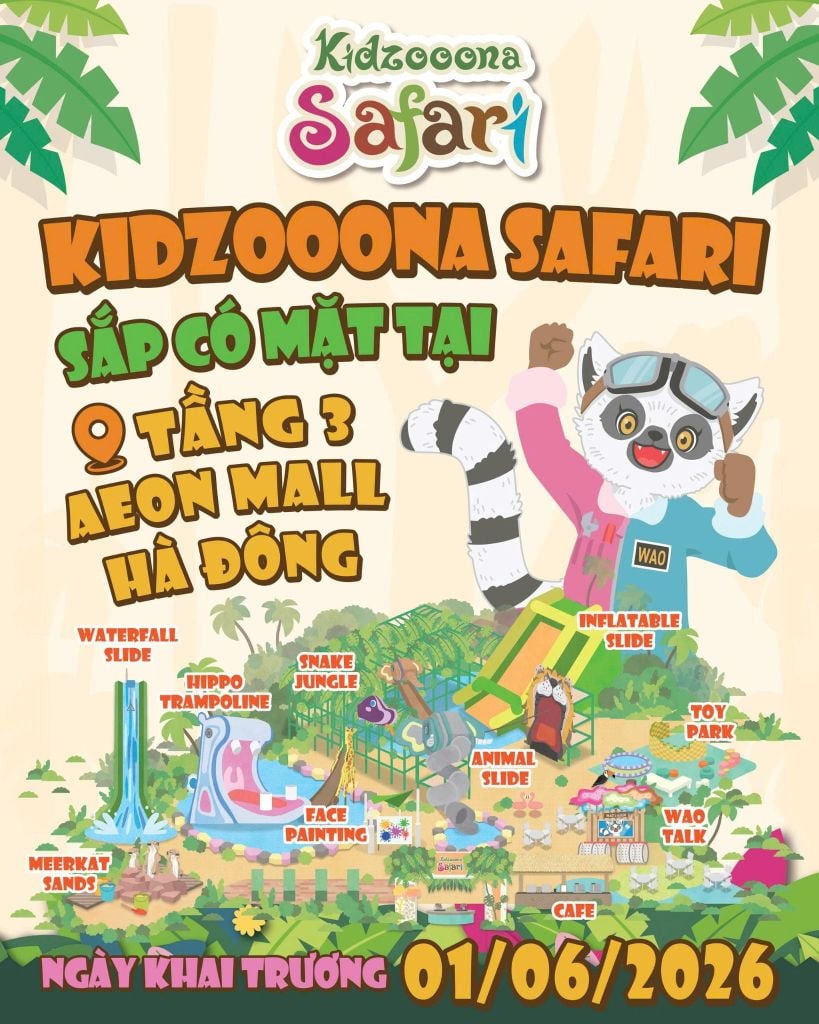 🦁 KIDZOOONA SAFARI – THẾ GIỚI PHIÊU LƯU DÀNH CHO BÉ TẠI AEON Mall Hà Đông