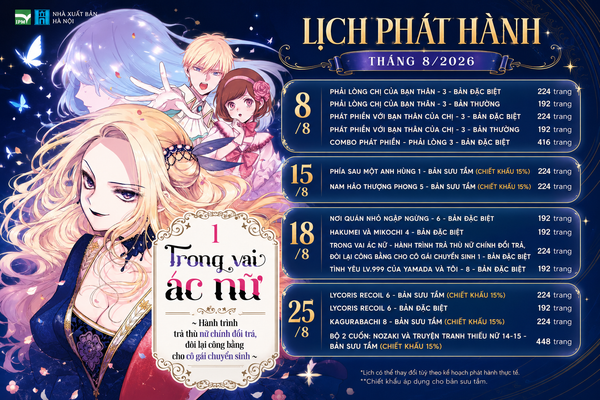 Lịch Phát Hành Truyện Tranh IPM Định Kỳ Tháng 8.2026