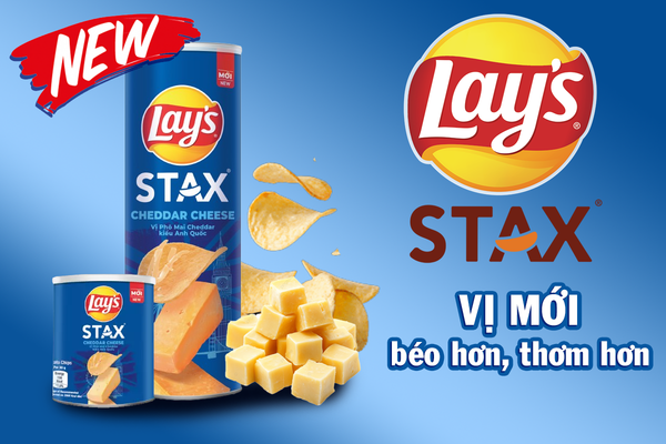 VỊ MỚI - LAY'S Khoai Tây Ống Phô Mai Cheddar kiểu Anh Quốc