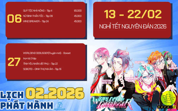 Lịch Phát Hành Truyện Tranh NXB Trẻ Định Kỳ Tháng 2.2026