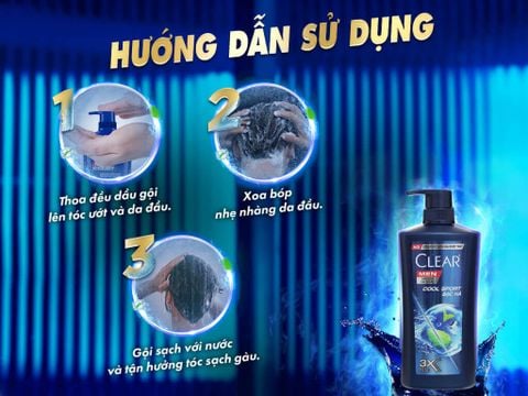 Hướng Dẫn Sử Dụng Dầu Gội Sạch Gàu Dành Cho Nam Clear Men Cool Sport Bạc Hà Chai 630G - nhanvan.vn
