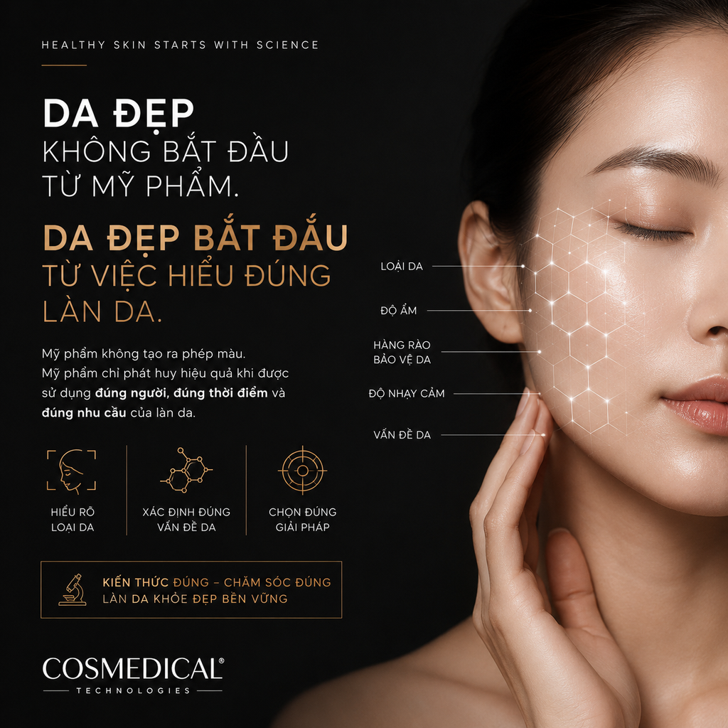 Da đẹp bắt đầu từ mỹ phẩm hay từ hiểu đúng làn da?