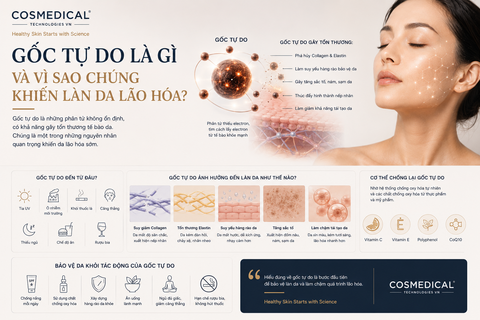 Gốc tự do là gì và vì sao chúng khiến làn da lão hóa?