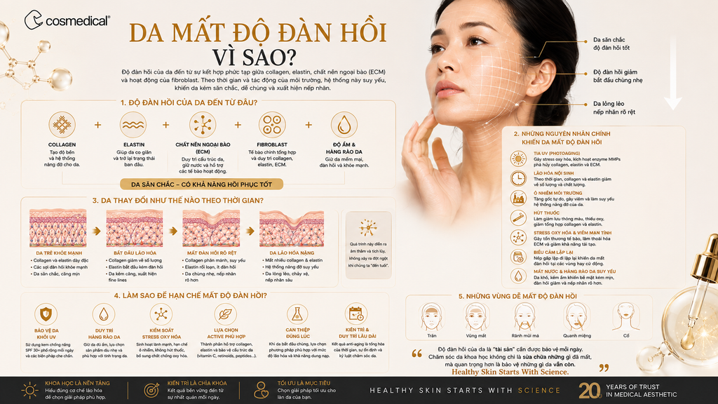 Da mất độ đàn hồi vì sao?