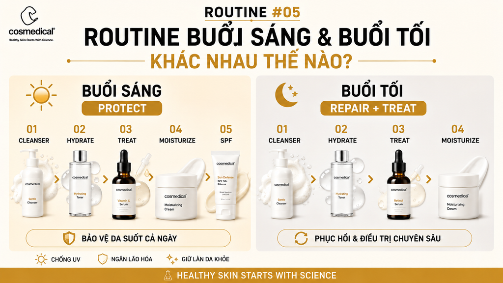 ROUTINE #05 — Routine buổi sáng và buổi tối khác nhau thế nào?