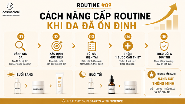 ROUTINE #09 — Cách nâng cấp routine khi da đã ổn định