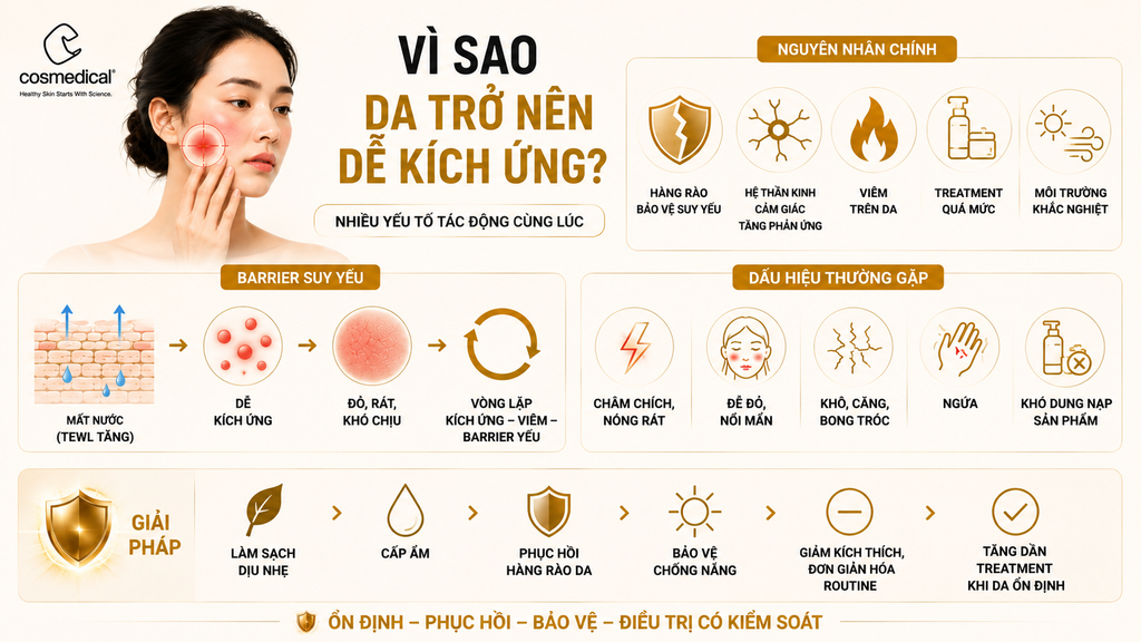 Vì sao da trở nên dễ kích ứng?