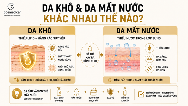 Da khô và da mất nước khác nhau thế nào?