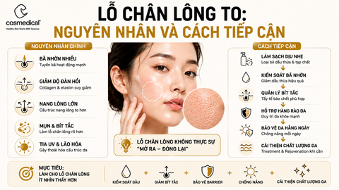 Lỗ chân lông to: nguyên nhân và cách tiếp cận