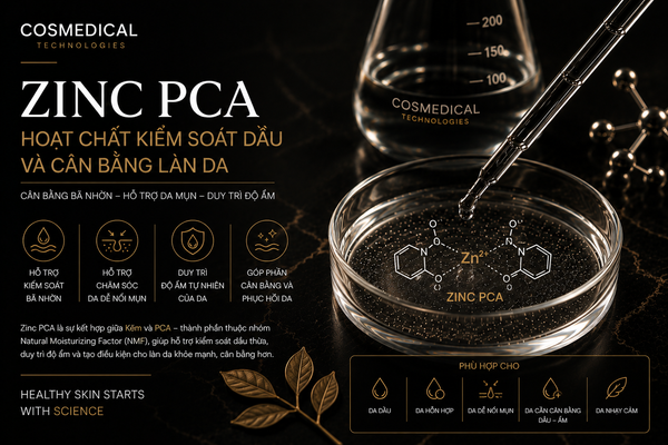 Zinc PCA là gì? Hoạt chất giúp kiểm soát dầu và hỗ trợ chăm sóc da mụn