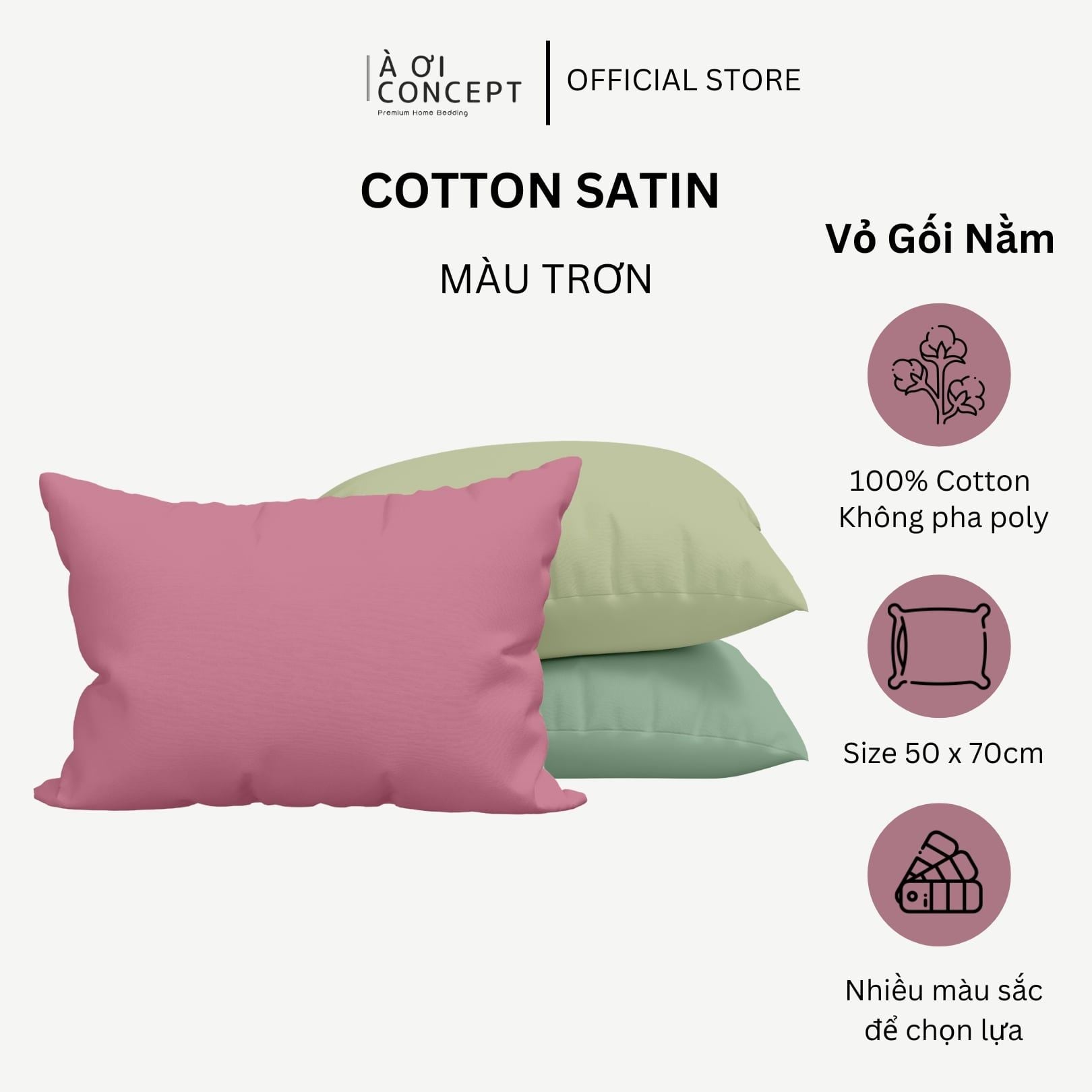 Vỏ gối nằm Cotton