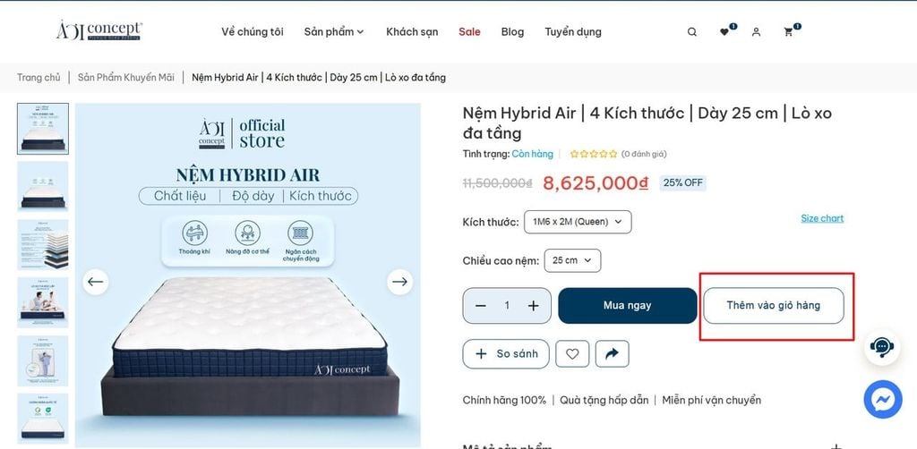 thêm sản phẩm vào giỏ hàng