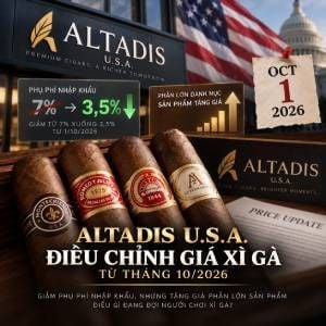 Altadis U.S.A. tăng giá xì gà từ tháng 10 năm 2026