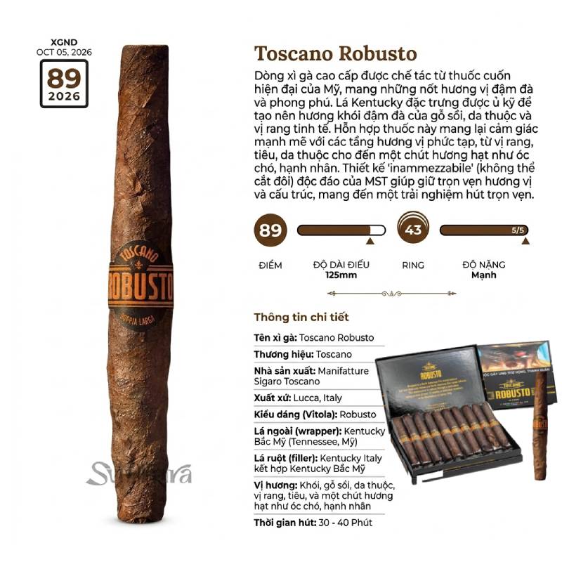 xì gà Toscanello chính hãng, xì gà Toscano Robusto, xì gà HCM