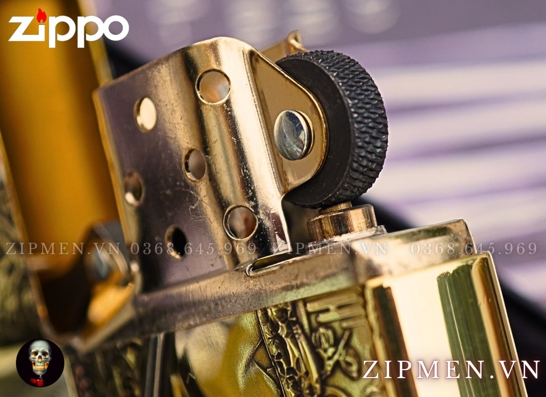 Bật lửa zippo xuất Nhật Bản khắc nổi 3D chủ đề Geisha Samurai