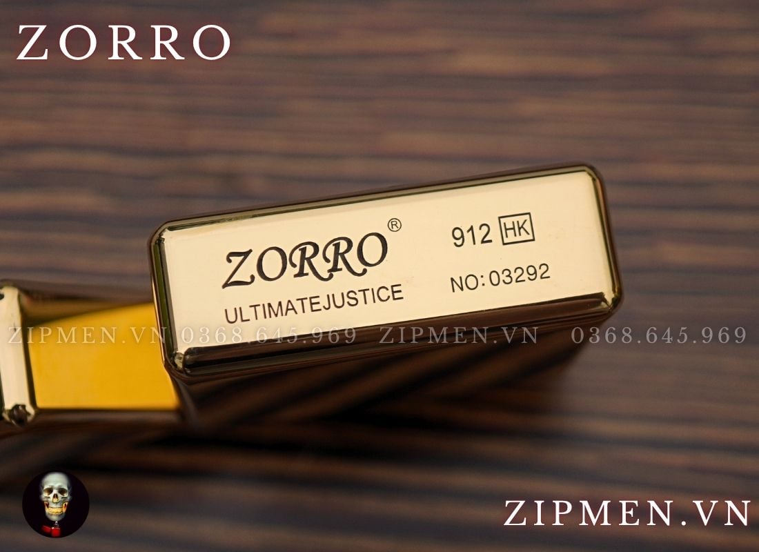 Bật lửa Zorro 912 Đồng Nguyên Khối CNC limited