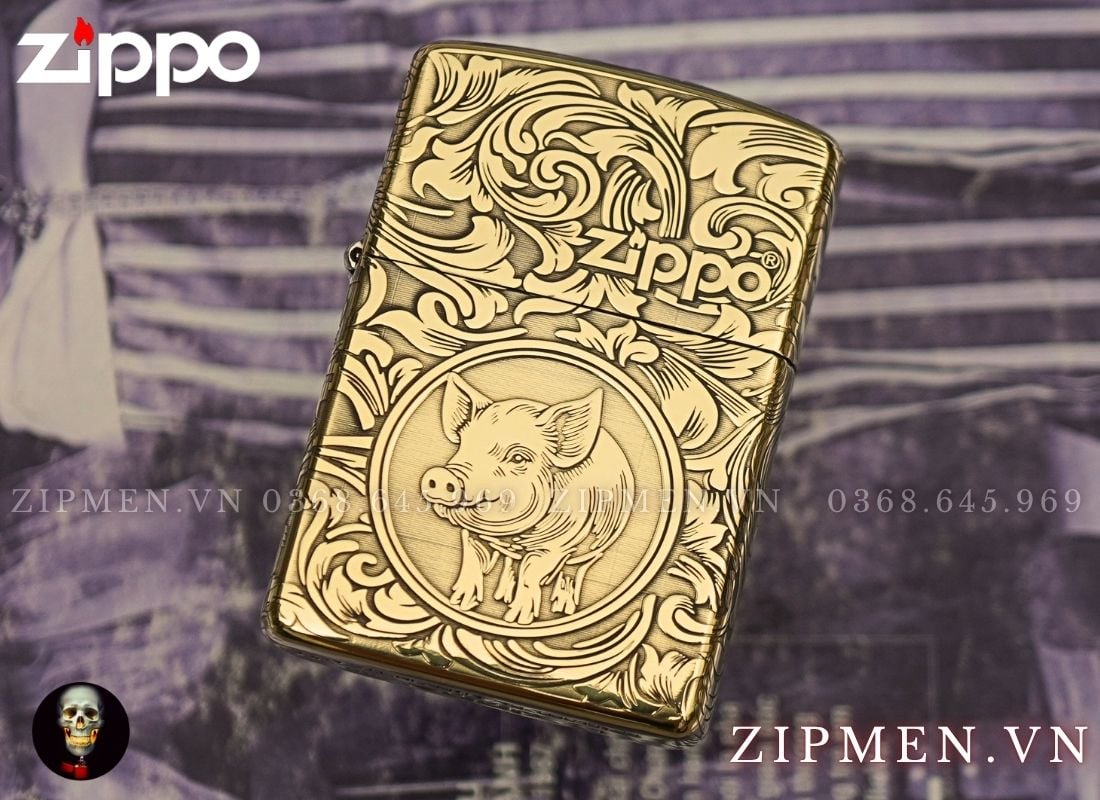 Zippo Armor Limited chủ đề 12 con giáp tuổi Hợi tuổi heo