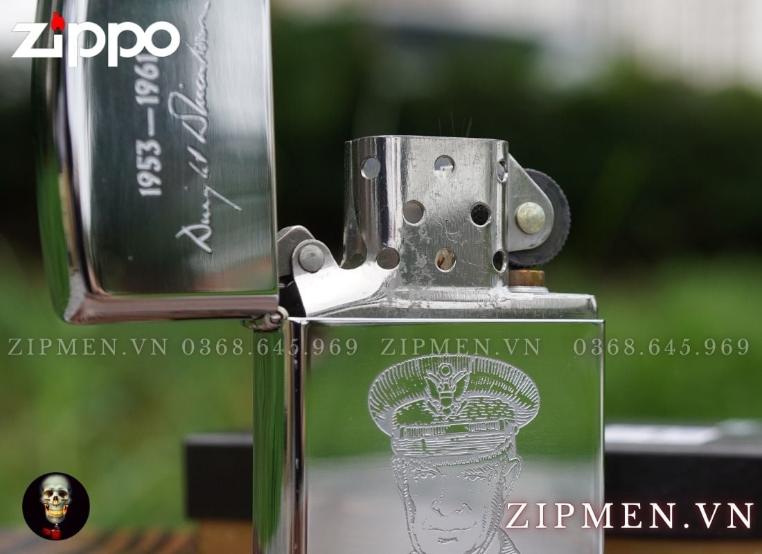 Hộp quẹt Zippo la mã 1989 chủ đề tổng thống Dwight D. Eisenhower