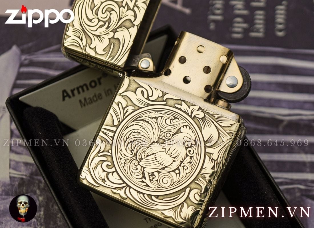 Bật lửa Zippo Armor Limited chủ đề 12 con giáp tuổi Dậu