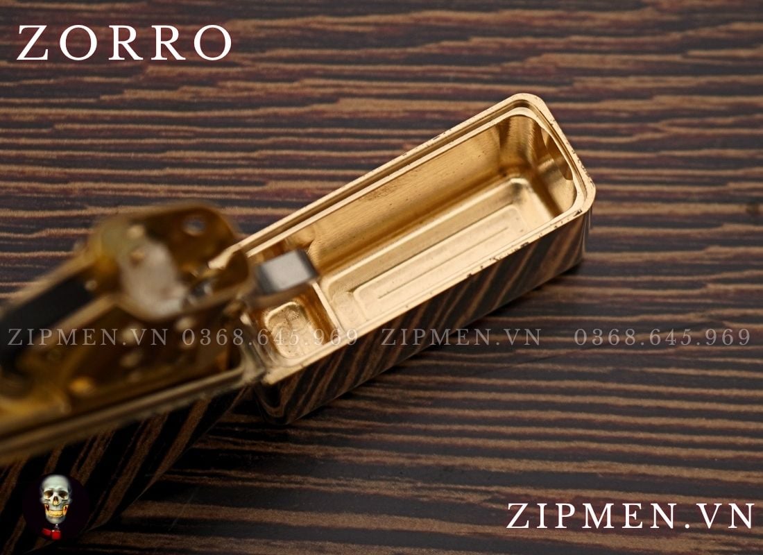 Bật lửa Zorro 912 Đồng Nguyên Khối CNC limited