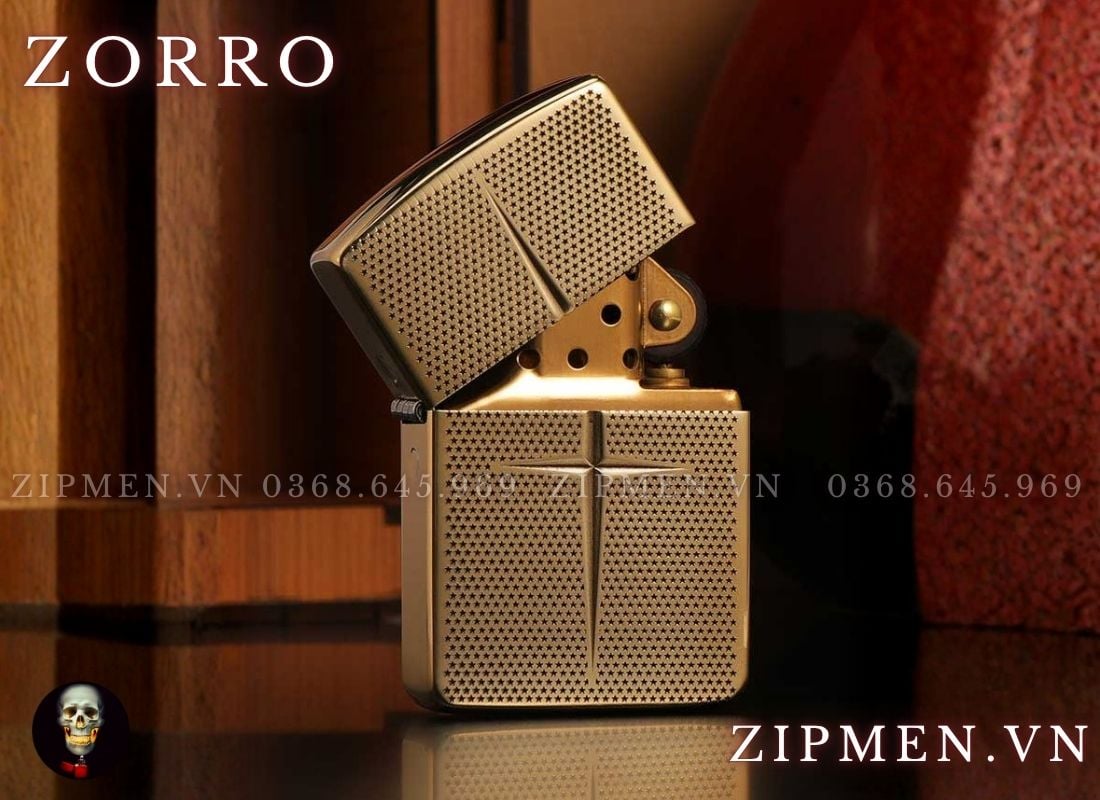 Bật lửa Zorro replica 1941 vỏ đồng ruột đồng