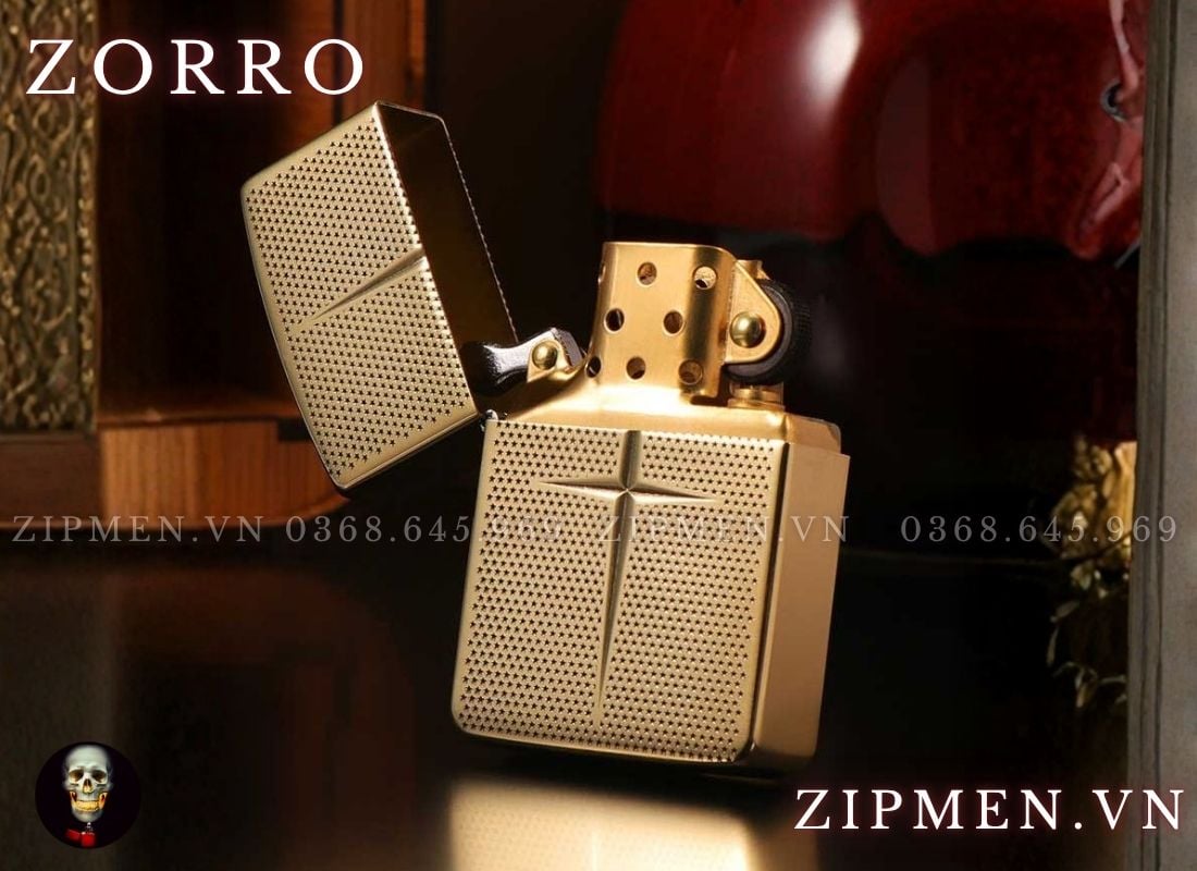 Bật lửa Zorro replica 1941 vỏ đồng ruột đồng