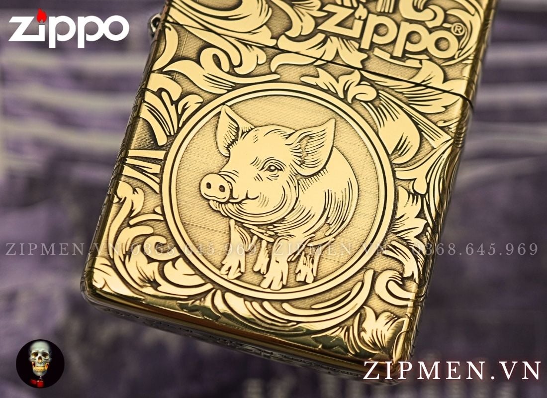 Zippo Armor Limited chủ đề 12 con giáp tuổi Hợi tuổi heo