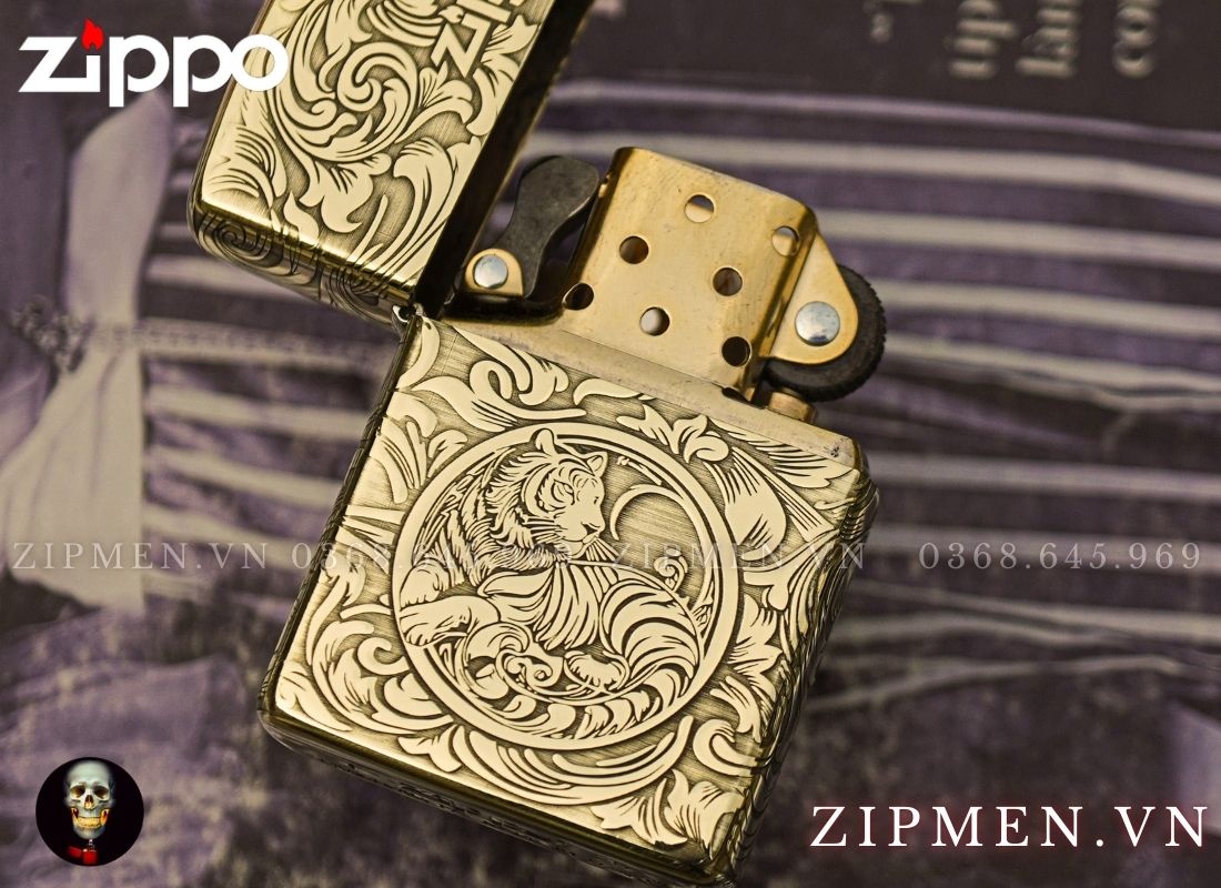 Bật lửa Zippo Armor Limited chủ đề 12 con giáp tuổi con Hổ