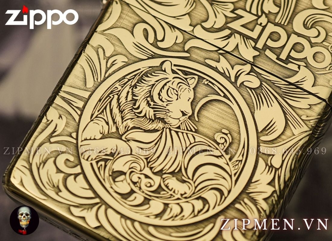 Bật lửa Zippo Armor Limited chủ đề 12 con giáp tuổi con Hổ