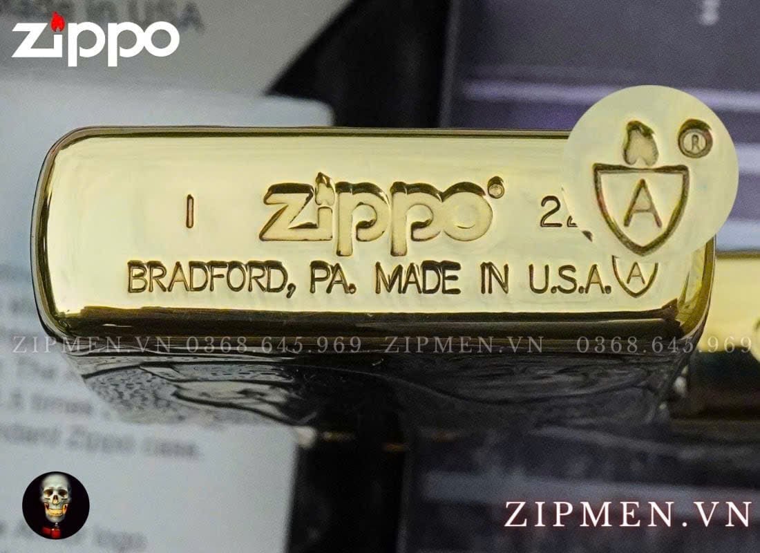 Zippo xuất Nhật Bản khắc 3D hình cô gái Nhật và con rắn