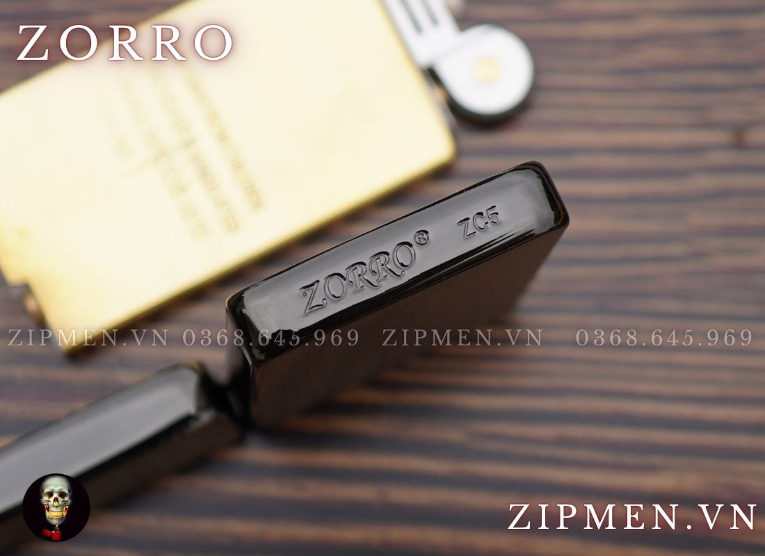 Bật lửa Zorro siêu mỏng viền đen