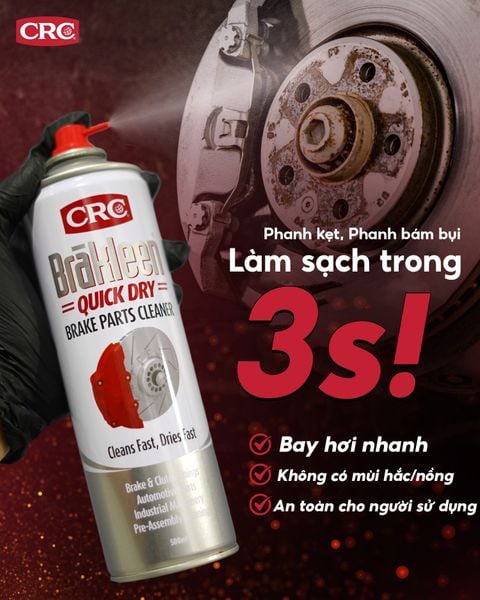 CRC Brakleen Quick Dry Dung dịch vệ sinh phanh và chi tiết cơ khí, công thức khô nhanh 1754256
