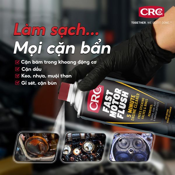 CRC Fast Motor Flush - Làm sạch cặn dầu nhớt động cơ