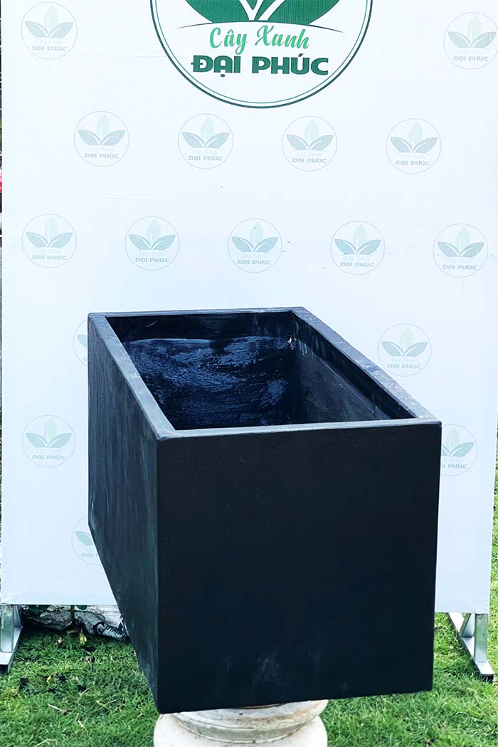 chậu xi măng đá mài chữ nhật dài 80cm