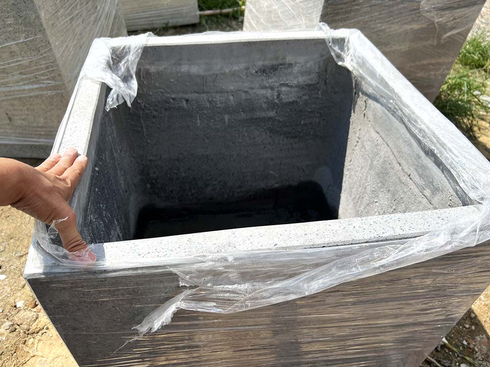 chậu xi măng đá mài vuông lớn