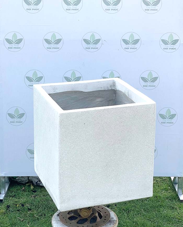 chậu xi măng đá mài vuông