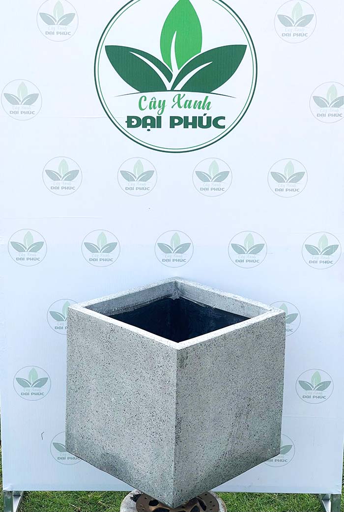 chậu xi măng đá mài vuông