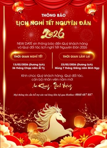 [NEW DATE THÔNG BÁO] LỊCH NGHỈ TẾT NGUYÊN ĐÁN BÍNH NGỌ 2026