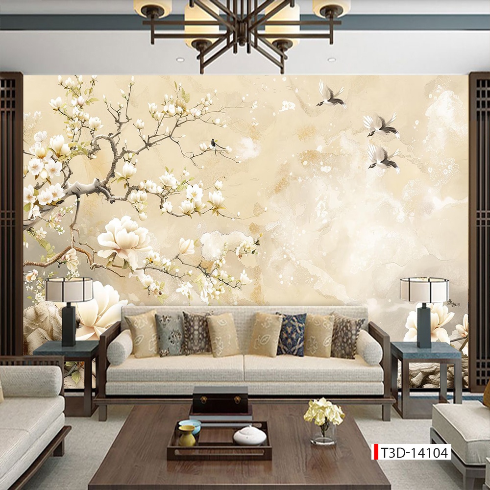 50+ Mẫu tranh dán tường phòng khách đẹp, mở rộng không gian