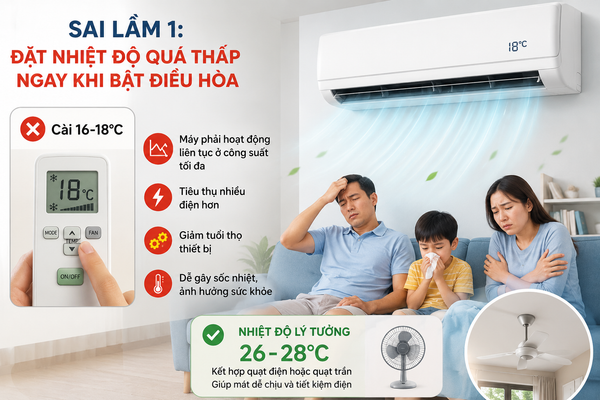 điều hoà tiết kiệm điện mùa hè