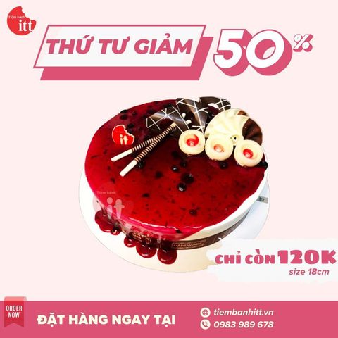 Thứ 4 Sale 50%: Đặt bánh sinh nhật “đẹp – đúng – yên tâm” mà tiết kiệm hẳn một nửa 🎂✨