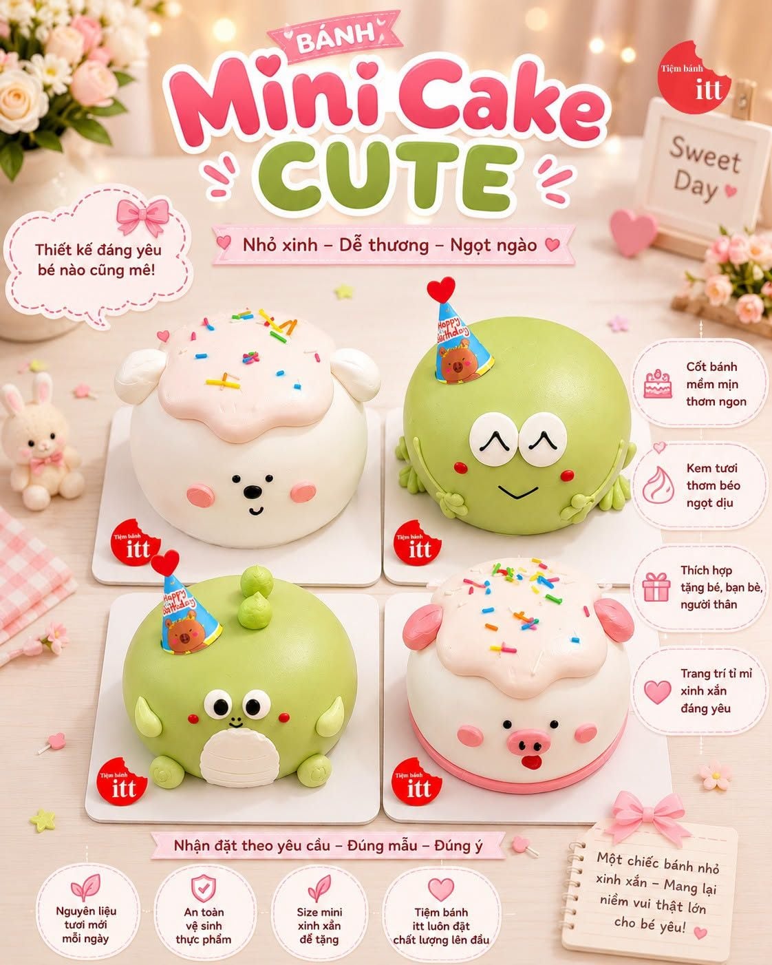 MINI CAKE THIẾT KẾ THEO YÊU CẦU – GIÁ CHỈ TỪ 190K
