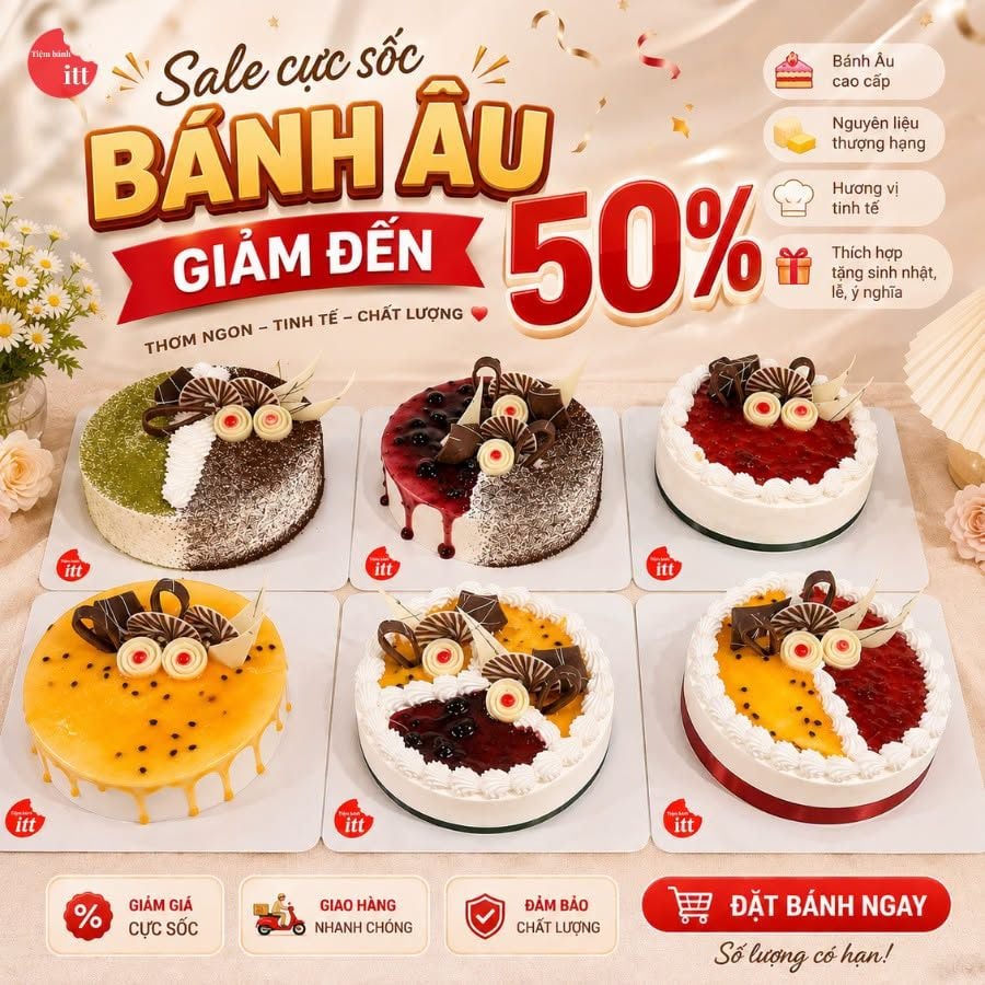 THỨ 4 SIÊU SALE: BÁNH NGON NỬA GIÁ – GHÉ ITT RINH NGAY!
