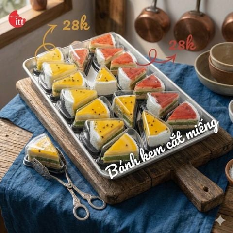 Không cần mua nguyên chiếc nữa, giờ nhiều khách chọn bánh kem cắt miếng để dễ ăn hơn 🎂