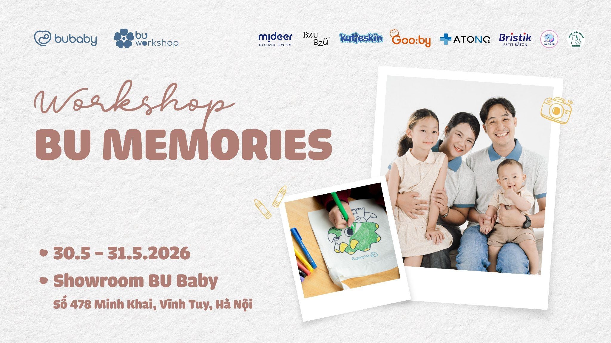 BU MEMORIES - WORKSHOP MỪNG QUỐC TẾ THIẾU NHI 1/6 DÀNH CHO BÉ